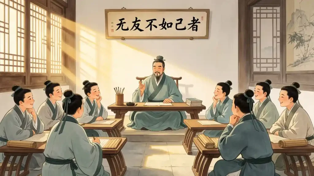 Wu You Bu Ru Ji Zhe revolutionary interpretation chart comparing traditional vs correct meaning